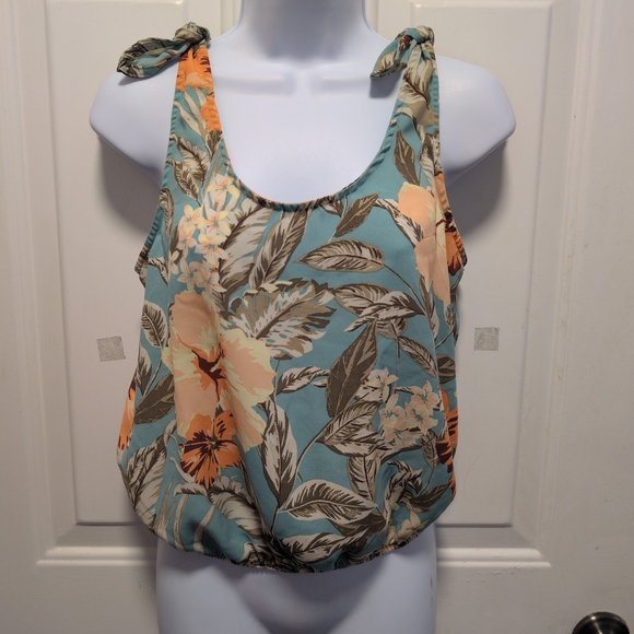 Dynamite Teal Floral Tie-Strap Camisole - Picture 3 of 8